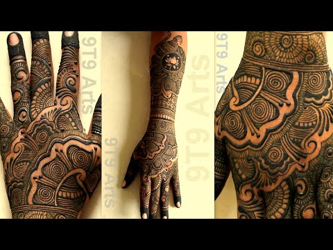 bridal-arabic-full-hand-henna-design||latest-mehndi-design-by-9t9-arts||easy-back-hand-mehndi-design