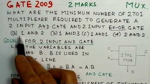 Video Solution to GATE ECE -2009 Problem Multiplexers
