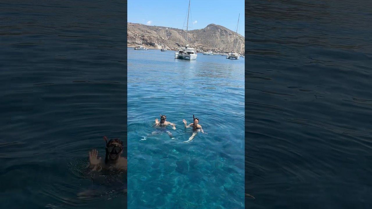 Santorini catamaran sailing cruise!