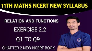 Relations and Functions | Class 11 chapter 2 Exercise 2.2 ||(Q1,Q2,Q3,Q4,Q5,Q6,Q7,Q8,Q9,)