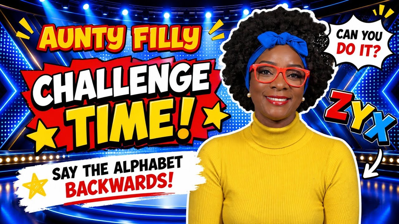 🎉 Welcome to Challenge Time with Aunty Filly!

In today's challenge, can you say the alphabet backwards from Z to A?
Have a go before the answer is revealed and see if you can complete the challenge!

⭐ Did you complete today's challenge? Let us know by giving this video a thumbs up and come back for Challenge Time #2!

🔔 Follow Aunty Filly
TikTok:
https://www.tiktok.com/@auntyfilly

Instagram:
https://instagram.com/auntyfilly

Facebook:
https://m.facebook.com/auntyfilly

Parents and carers, please like, subscribe, and share to support free educational content.

🎬 Filmed and produced by Billicity Media ©

🎵 Theme tune written by Felicity Saheeb & produced by Réhum:
https://open.spotify.com/track/5LAWwUWyTkvxMCfHnfyIWp

Available on all streaming platforms.
 
#ChallengeTime #AuntyFilly #AlphabetChallenge #KidsLearning #LearningIsFun