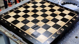 http://mtmwood.com/en/chessboards.php This custom end grain cutting board was made of hard maple and black walnut. 30 