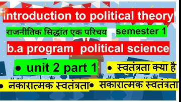 semester 1 b.a program political science [ introduction to political theory]   [ unit 2 part 1 ]