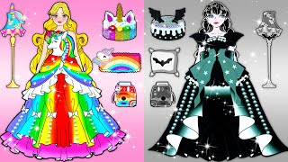 Rainbow Unicorn Vs Black Vampire Birthday Party Decor & More Nursery Dress Up | WOA Doll Channel