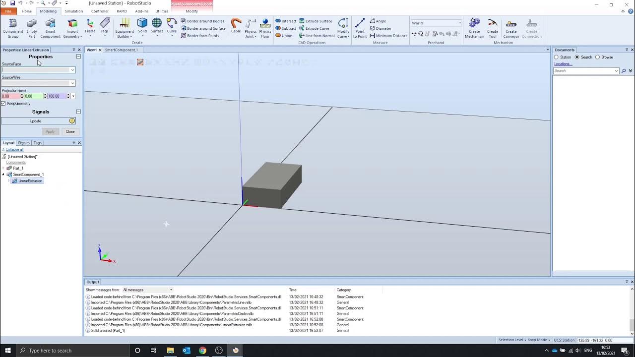 RobotStudio Smart Components 7 ParametricLine, ParametricCircle