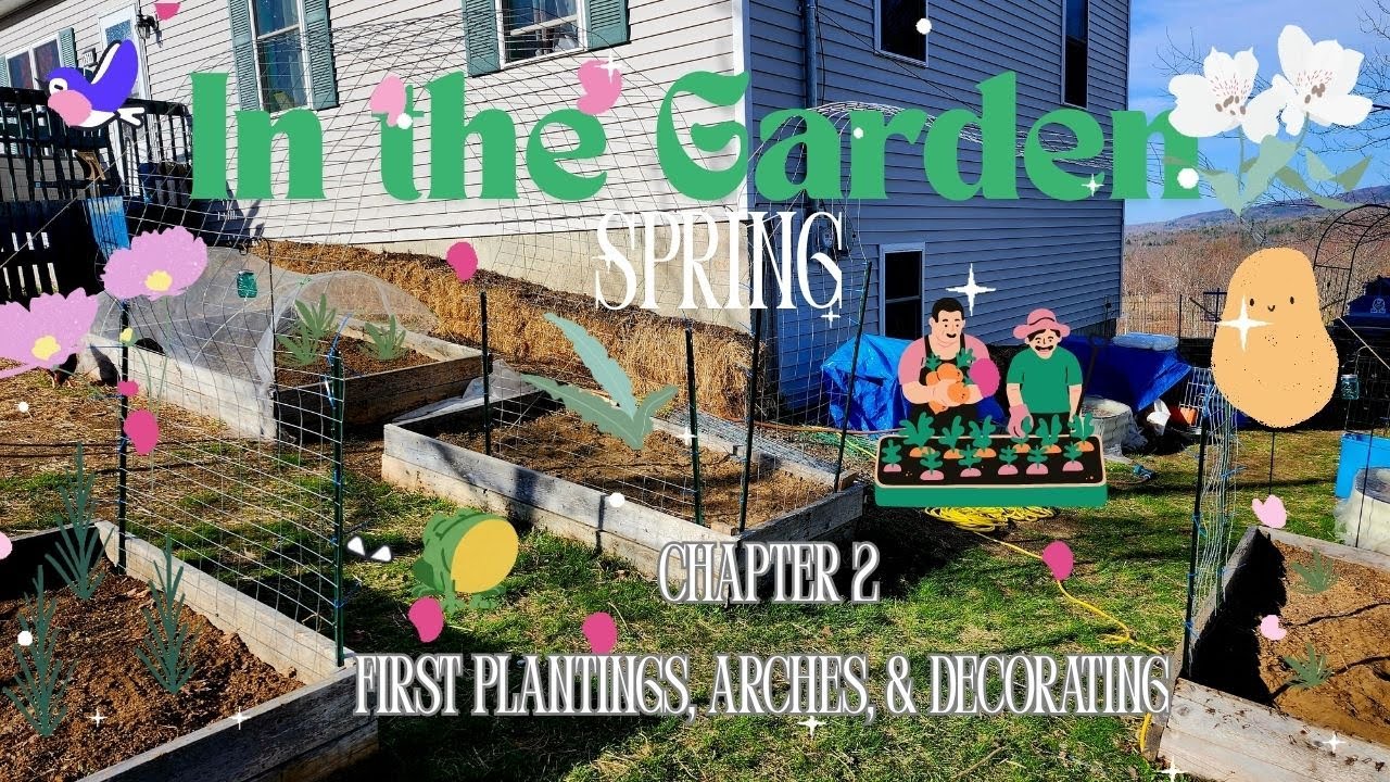 In the Garden ~ Spring ~ Chapter 2 ~ Planting, arches, & decor - YouTube