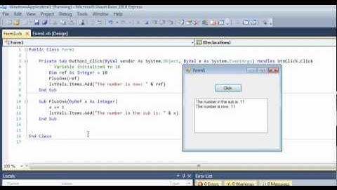 ByRef and ByVal Comparison - Visual Basic .Net