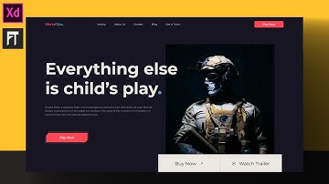 Gaming Website Landing Page Design - Speed Art UI Design Process - Start to Finish in Adobe XD