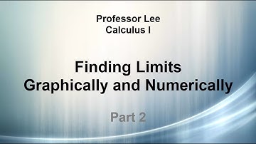1.2 Finding Limits Graphically and Numerically Part 2