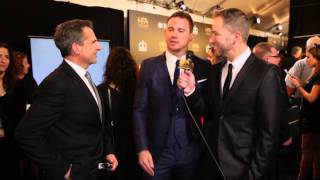 Channing Tatum and Steve Carell Get Physical with Stryker Backstage - Hollywood Film Awards 2014