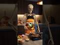 Plant Based Burger Cooked by a Skeleton 💀 Vegan Recipe Animation #shorts