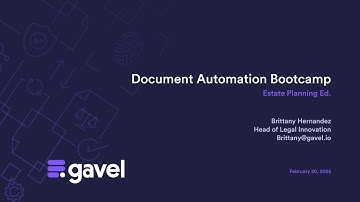 Document Automation Bootcamp for Lawyers  - Estate Planning Ed.