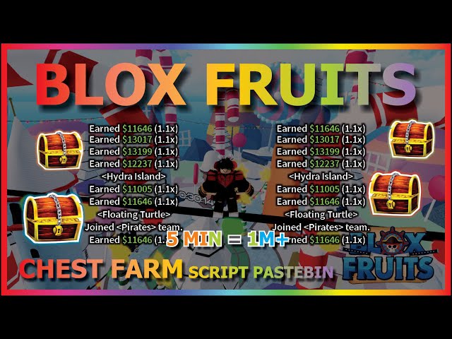 BLOX FRUITS Script Mobile AUTO FARM CHEST  SUPER FAST BELI FARM (10 MINUT  = 1M BELI) 🔥🔵 