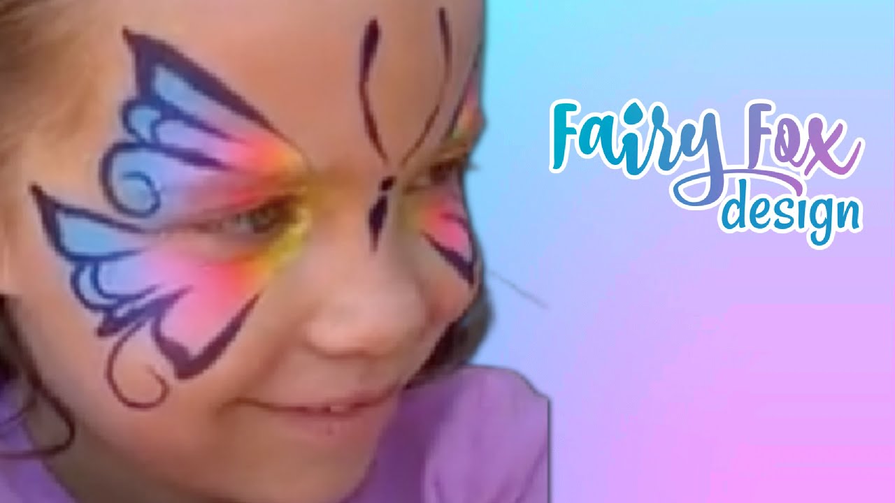 Easy Rainbow Butterfly Face Painting Tutorial 