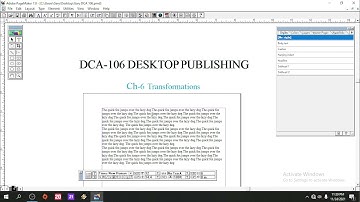 Desktop Publishing Chapter-6 (Adobe Pagemaker 7.0): Transformation.