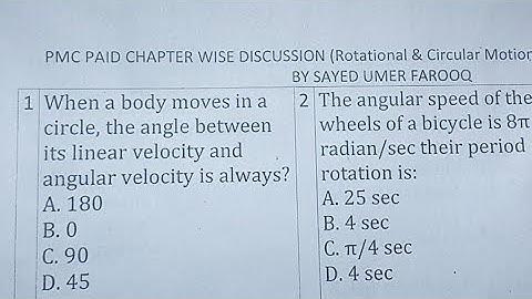 Pmc Paid Chapter Wise Discussion|Rotational&Circular Motion