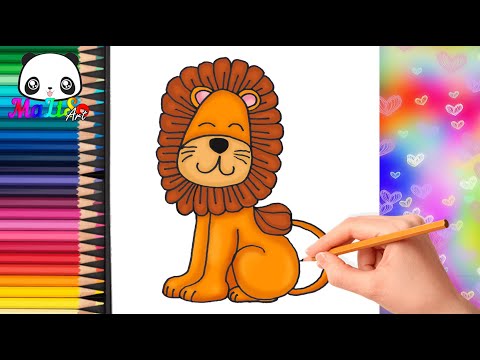Как нарисовать ЛЬВА милого львёнка | Рисунки для срисовки | How to draw a Lion | Як намалювати лева