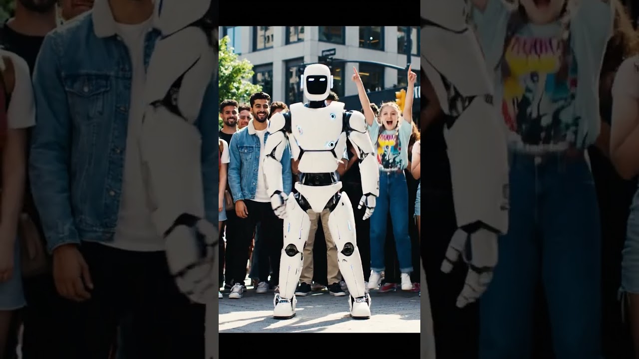 Робот с искусственным интеллектом исполняет уличный танец 