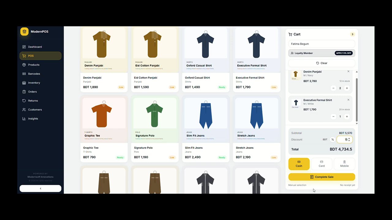 Retail POS Software Demo | Complete Shop Management System | ModernSoft ...