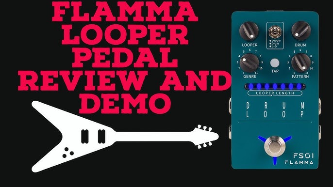 FLAMMA FF02 ドラムマシン ギターペダル - 121種類のドラムグルーブ、11の音楽ジャンル、タップテンポ、カスタマイズ可能なリズム、ライ