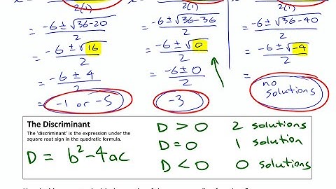 Using the Discriminant (Number of Solutions) • Quadratic Equations [4e] Pre-Calculus 11