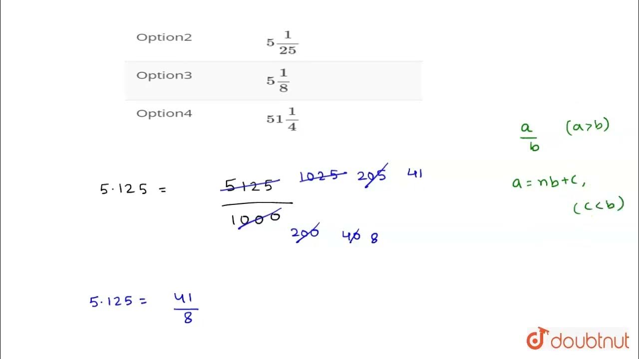 On converting 5 125 to fraction we get class 6 question paper