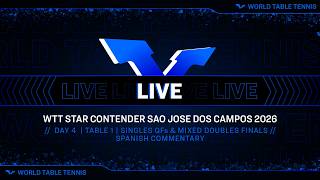 LIVE!|T1|Day 4|WTT Star Contender São José Dos Campos 2026 |Singles SFs & Mixed Doubles F(ESP Comms)