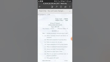 B.Com Operations Research 2017 5th Semester Question Paper