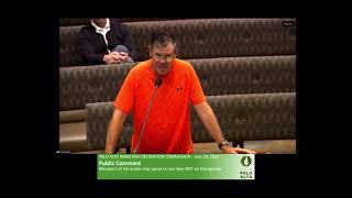 Palo Alto Pickleball Club Speaks at Parks & Rec Commission Meeting