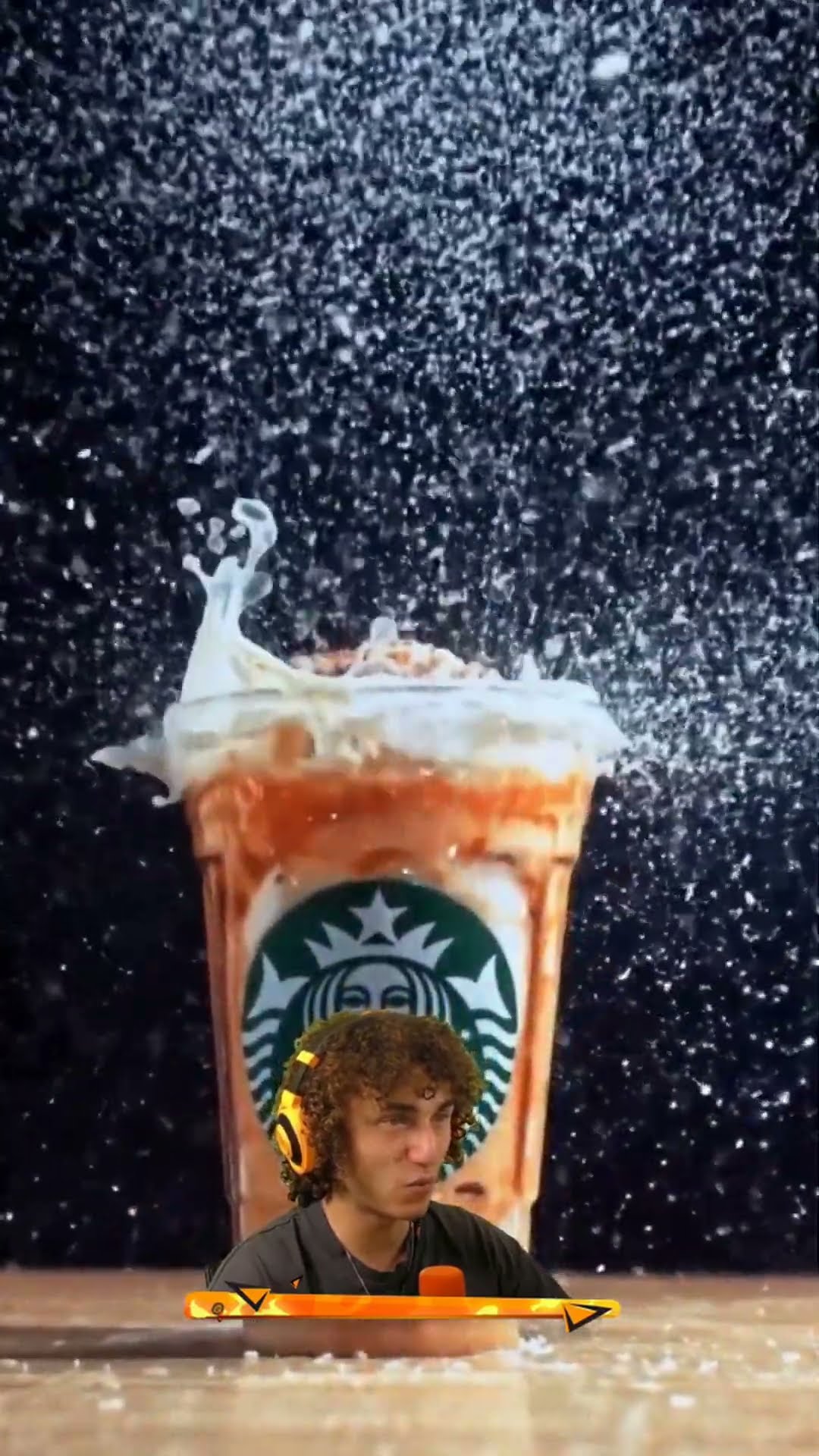 Starbucks Frappuccino under Freeze Shattering Shot!