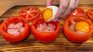 Just put an egg in a tomato and you will be surprised! Delicious breakfast recipe! by Recetas apetitosas 14,225 views 2 months ago 8 minutes, 52 seconds