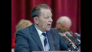 Miloš Jakeš o nepřátelích socialismu - městská konference KSČ - Praha - květen 1988