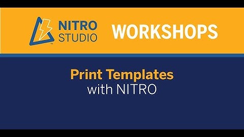NITRO Studio Workshop: Print Templates with NITRO