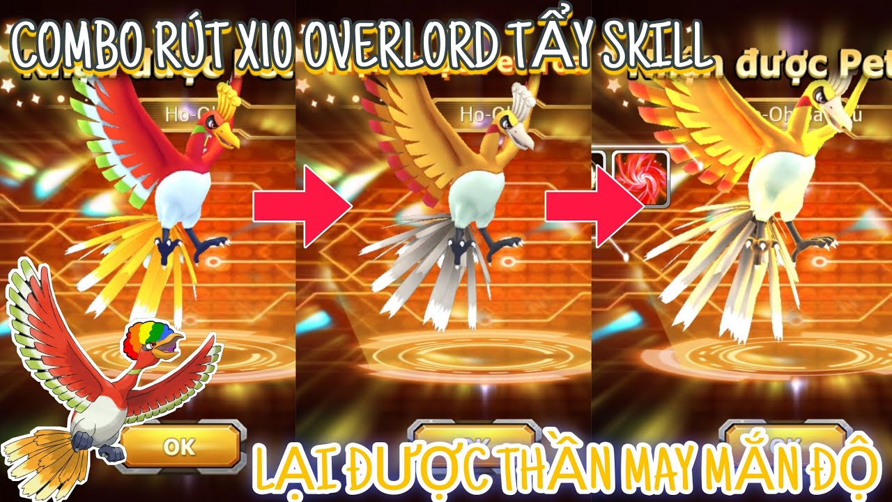 Poke đại chiến - Combo rút x10, tiến cấp bá chủ, tẩy skill Hooh, lại được thần may mắn độ...