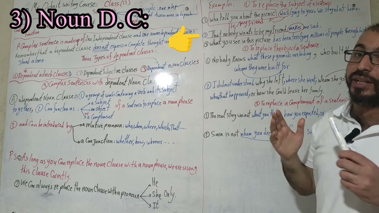 Class 13 dependent Noun clauses in complex sentences