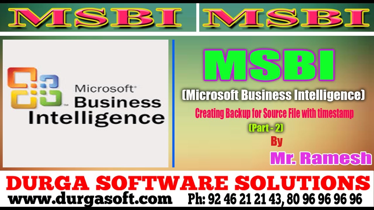 MSBI Tutorial || online training ||Creating Backup for Source File with timestamp Part - 2 by Ramesh