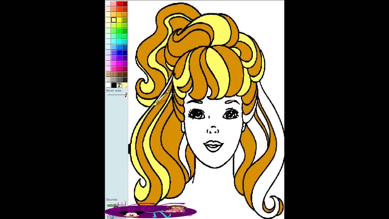 Barbie Color And Paint Barbie Coloring Games YouTube