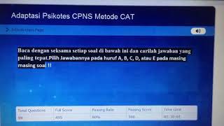 Simulasi CAT Psikotes CPNS