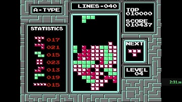 Tetris 100 Lines Level 0 Start (5:19) Speedrun on NES Nintendo #RETRO (1985)