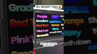 15 Premiere Pro Titles #mogrt #titles #premierepro