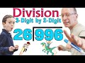 Long division with 2digit divisors dividing 3digit numbers by 2digit numbers  maths
