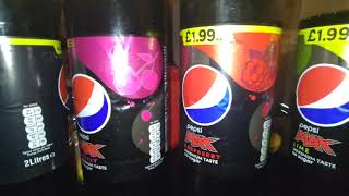 Pepsi Max Flavours. Original Cherry Raspberry and Lime. 🥤🍒🍓🍋