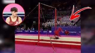 England gymnast Gabriel Langton suffers nasty fall in Commonwealth Games final