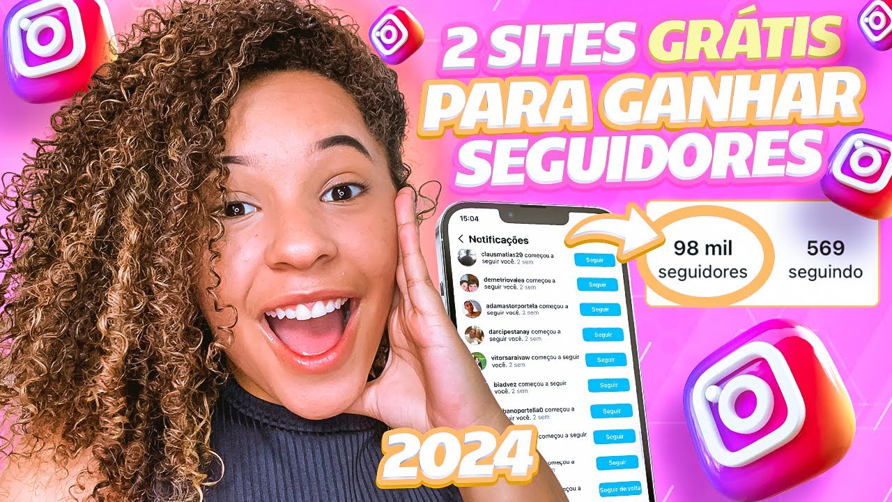 ACHEI!! 2 Sites para ganhar Seguidores de GRAÇA no Instagram em 2024🔥 ...