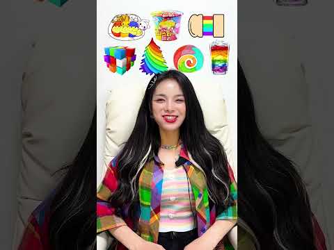 Random Rainbow food MUKBANG🍬🍧 #shorts