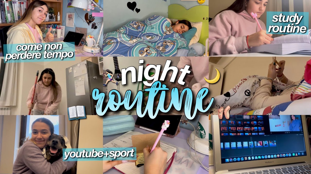 LA NOSTRA AFTERNOON-NIGHT ROUTINE studio+sport🏃🏻‍♀️🌙// senza perdere tempo