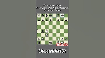 Chess opening tricks To win fast |  Danish gambit accepted,  #chesstricks407 #chess #shots