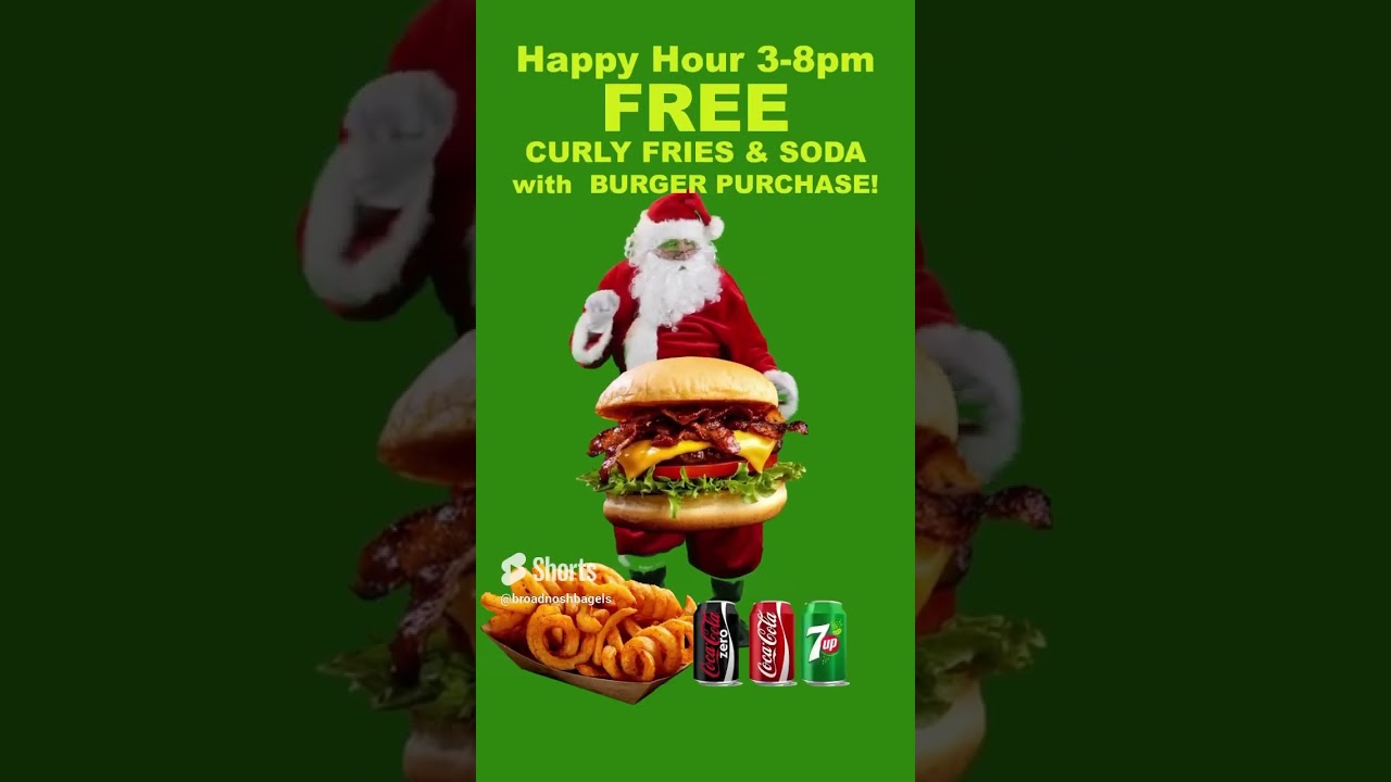 #happyHour broad nosh bagel deli free curly fries deal 3-8pm Broad Nosh Bagel Deli Catering NYC