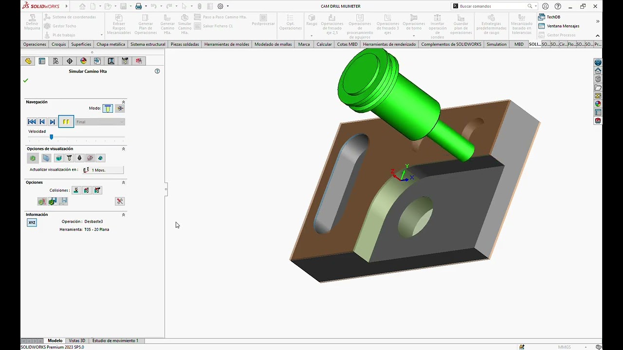 SOLIDWORKS Premium 2023 SP5 0 - CAM DRILL MILIMETER - YouTube