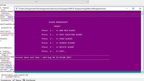 ALBUM MANAGEMENT SYSTEM IN C WITH SOURCE CODE